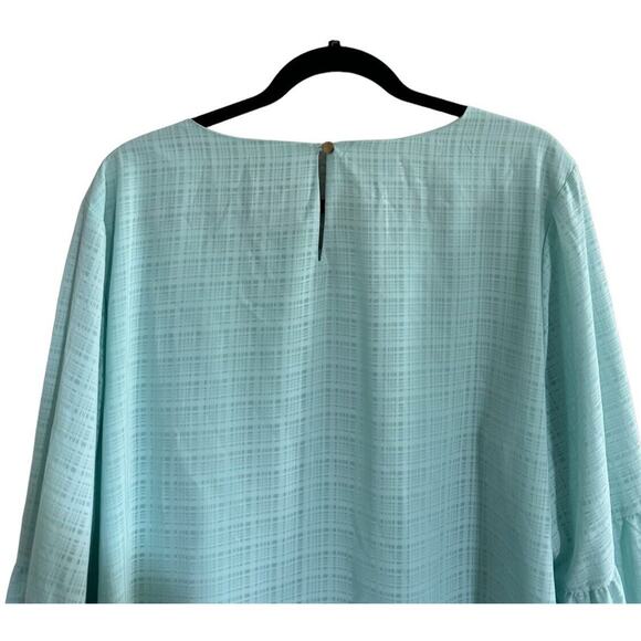 NWT Investments Woman 2X Top blouse Top Mint Green Balloon Sleeves Lined #2462 - Picture 6 of 12